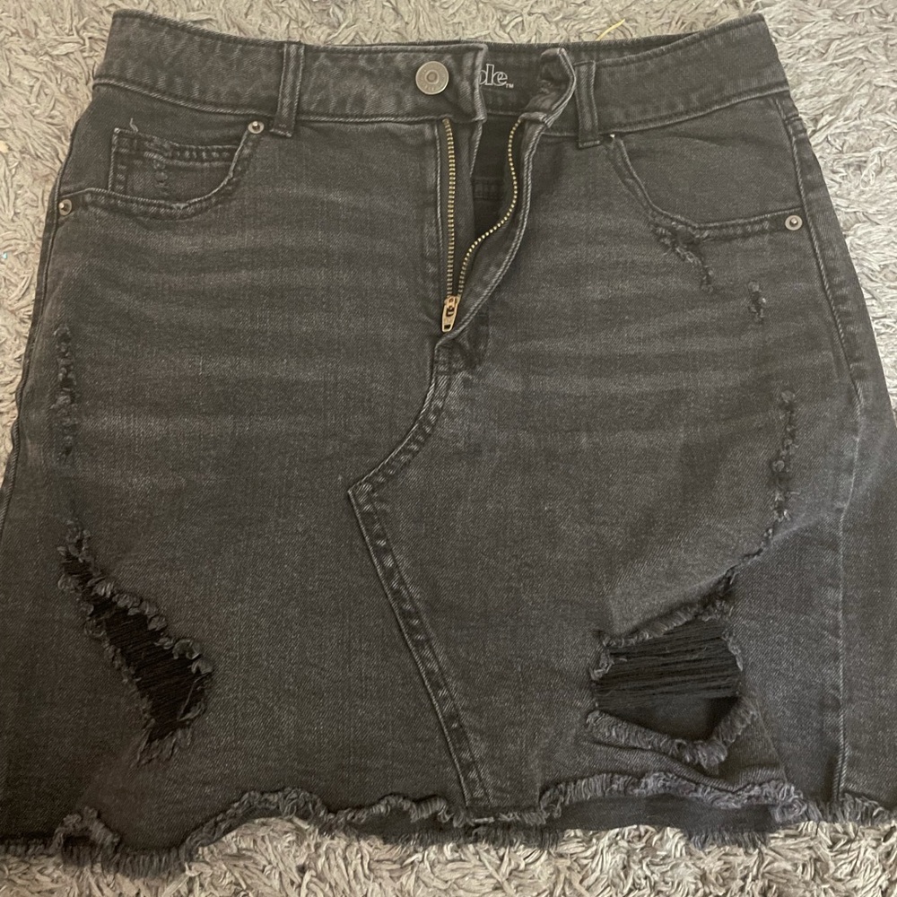 black jean skirt